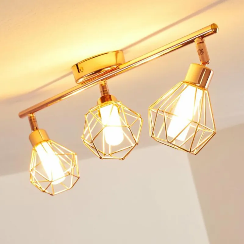 hofstein Plafonnier Ferrand LED Cuivre, 3 lumières