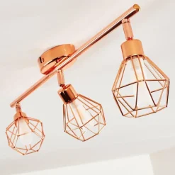 hofstein Plafonnier Ferrand LED Cuivre, 3 lumières