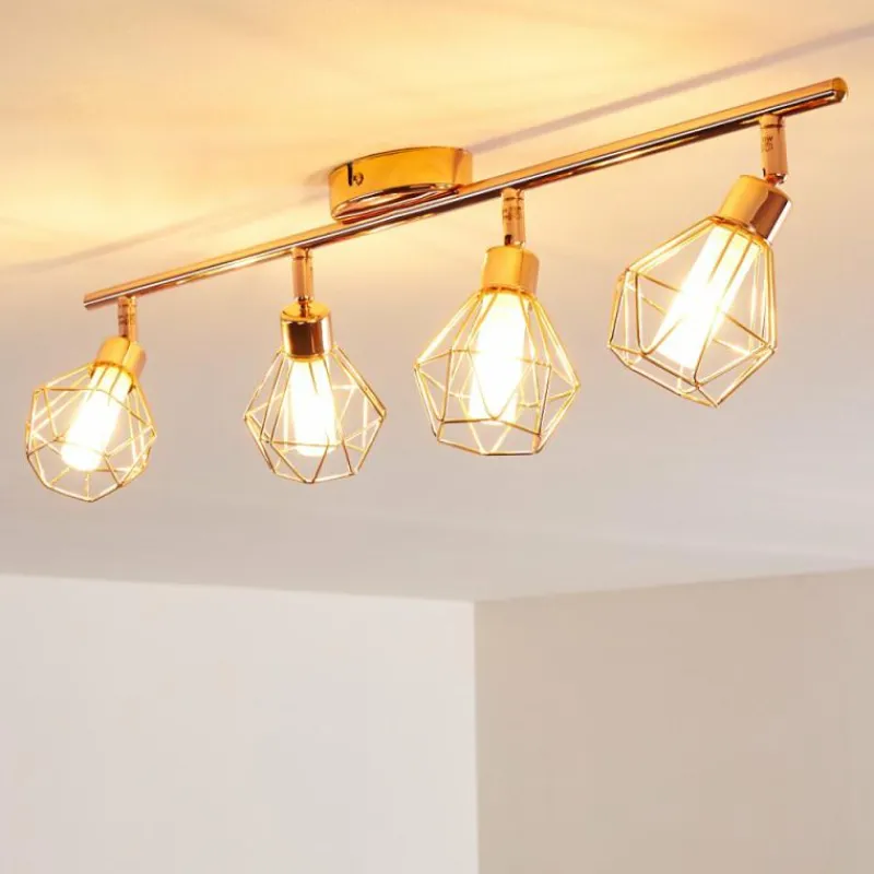 hofstein Plafonnier Ferrand LED Cuivre, 4 lumières