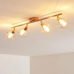 hofstein Plafonnier Ferrand LED Cuivre, 4 lumières
