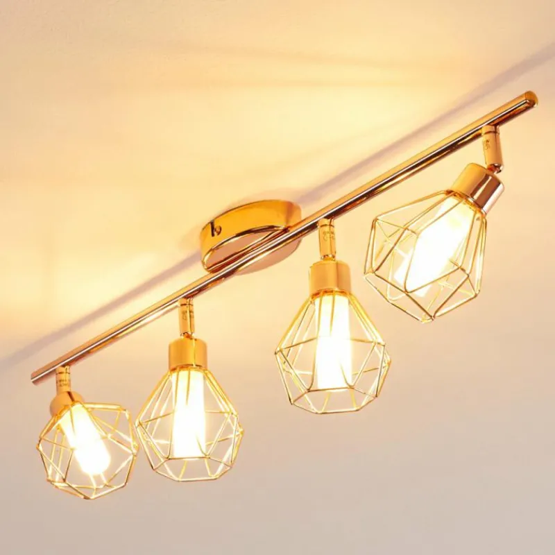 hofstein Plafonnier Ferrand LED Cuivre, 4 lumières