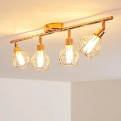 hofstein Plafonnier Ferrand LED Cuivre, 4 lumières