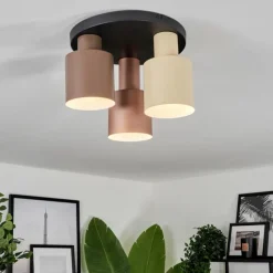 hofstein Plafonnier Fessade Beige, Brun, Bronze, 3 lumières