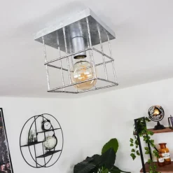 Lampes Industrielles-hofstein Plafonnier Fevaag Argenté, 1 lumière