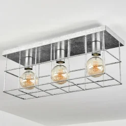 Lampes Industrielles-hofstein Plafonnier Fevaag Chrome, Argenté, 3 lumières