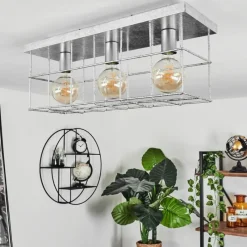 Lampes Industrielles-hofstein Plafonnier Fevaag Chrome, Argenté, 3 lumières