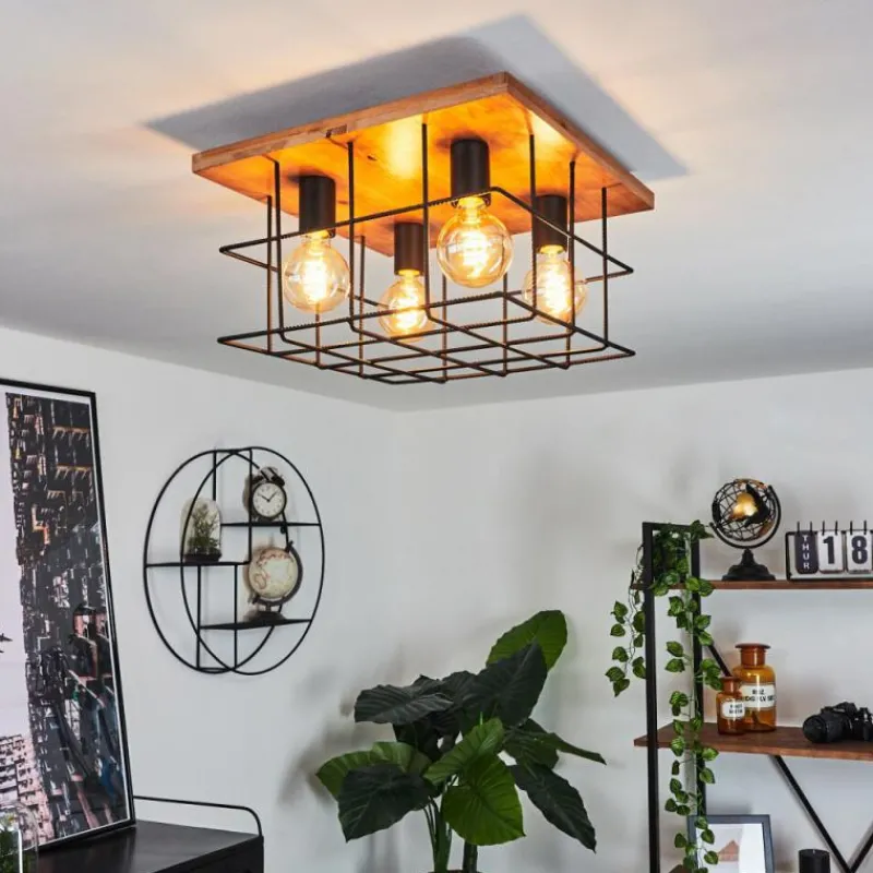 hofstein Plafonnier Fevaag Écru, Noir, 4 lumières