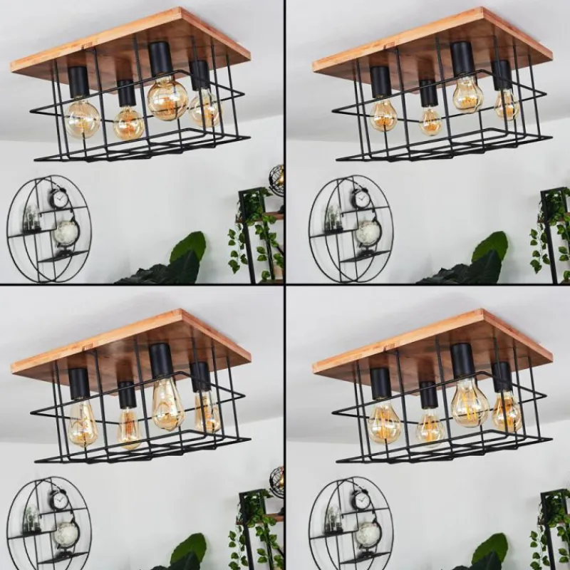 hofstein Plafonnier Fevaag Écru, Noir, 4 lumières