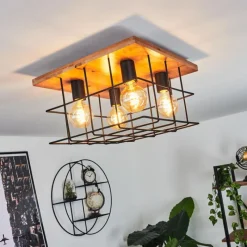 hofstein Plafonnier Fevaag Écru, Noir, 4 lumières