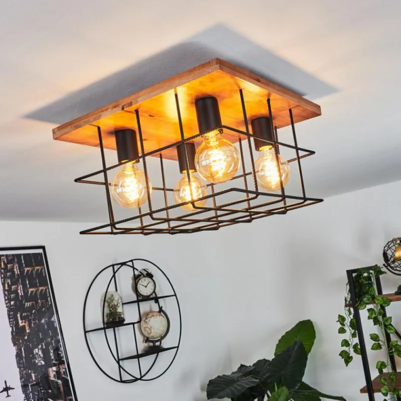 hofstein Plafonnier Fevaag Écru, Noir, 4 lumières