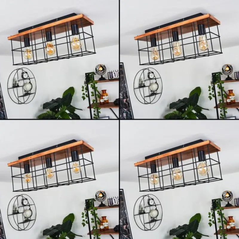 hofstein Plafonnier Fevaag Écru, Noir, 3 lumières