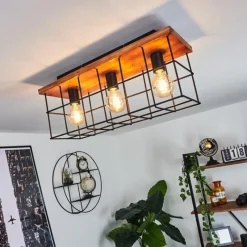 hofstein Plafonnier Fevaag Écru, Noir, 3 lumières