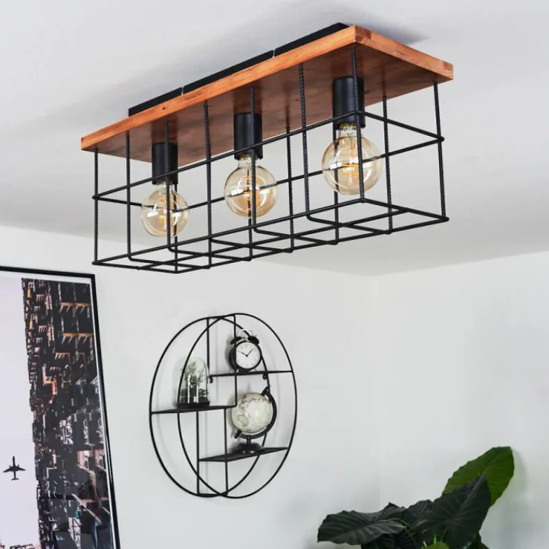 hofstein Plafonnier Fevaag Écru, Noir, 3 lumières