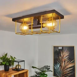 Lampes Dorées-hofstein Plafonnier Fevaag Or, Noir, 2 lumières