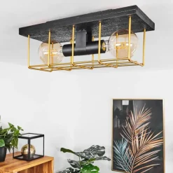 Lampes Dorées-hofstein Plafonnier Fevaag Or, Noir, 2 lumières