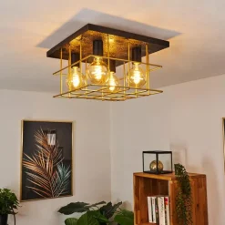 Lampes Dorées-hofstein Plafonnier Fevaag Or, Noir, 4 lumières