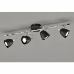 FHL easy Plafonnier FHL-easy Gemma Chrome, Noir, 4 lumières* Spots Et Projecteurs