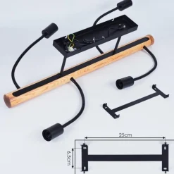 Lampes En Bois-hofstein Plafonnier Finnfjord Écru, Noir, 4 lumières