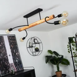 Lampes En Bois-hofstein Plafonnier Finnfjord Écru, Noir, 4 lumières