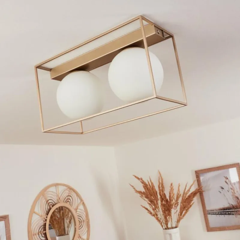 hofstein Plafonnier Finnseter Champagne, 2 lumières