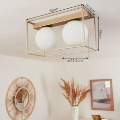 hofstein Plafonnier Finnseter Champagne, 2 lumières