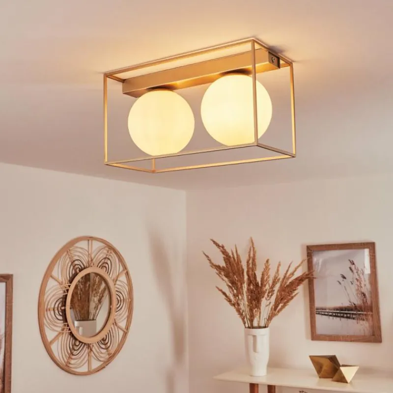 hofstein Plafonnier Finnseter Champagne, 2 lumières