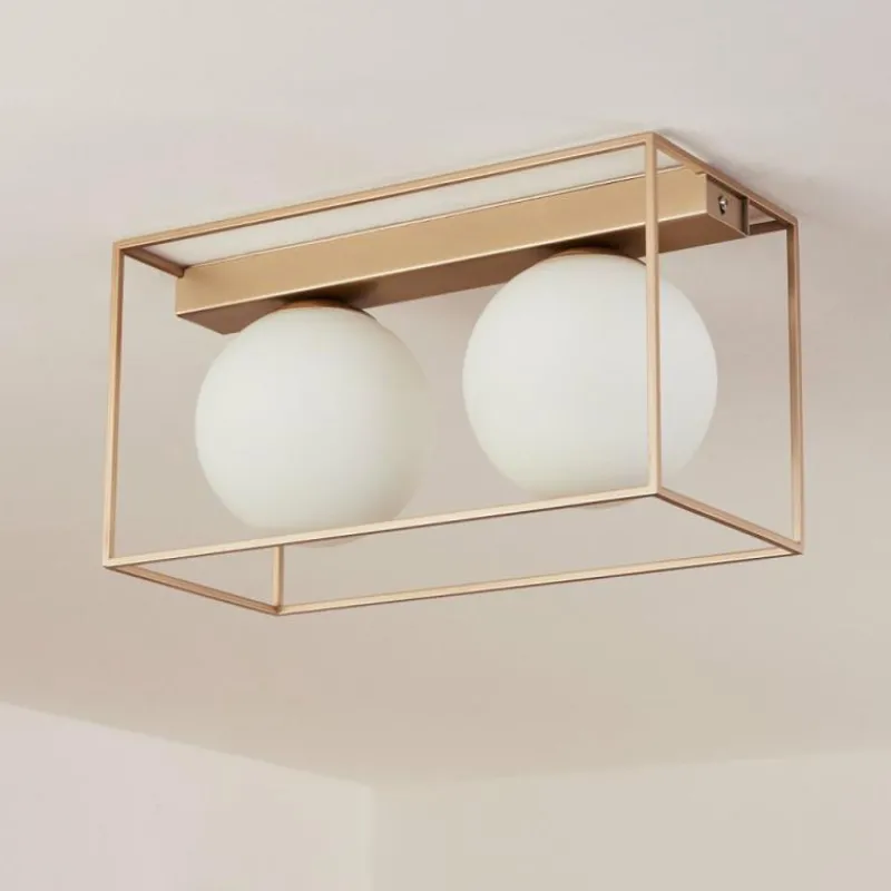 hofstein Plafonnier Finnseter Champagne, 2 lumières