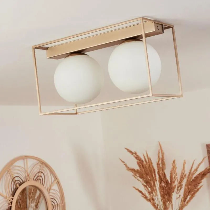 hofstein Plafonnier Finnseter Champagne, 2 lumières