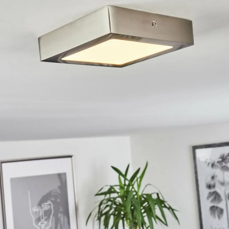 hofstein Plafonnier Finsrud LED Nickel mat, 1 lumière