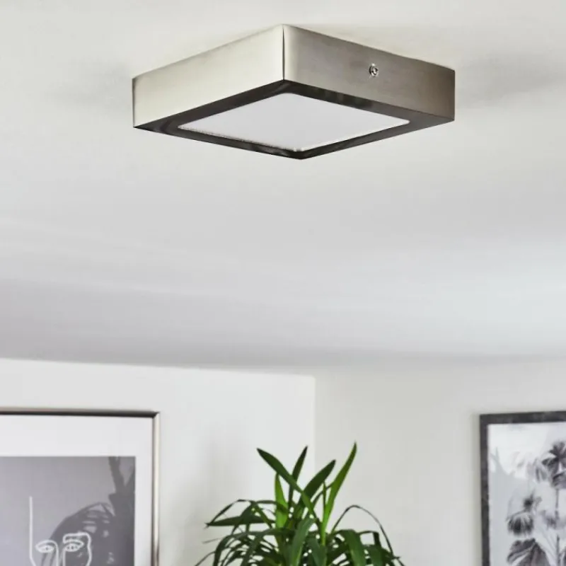 hofstein Plafonnier Finsrud LED Nickel mat, 1 lumière