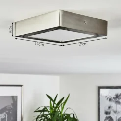 hofstein Plafonnier Finsrud LED Nickel mat, 1 lumière
