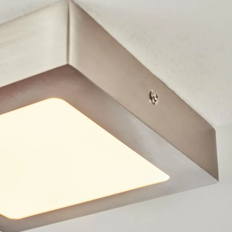 hofstein Plafonnier Finsrud LED Nickel mat, 1 lumière