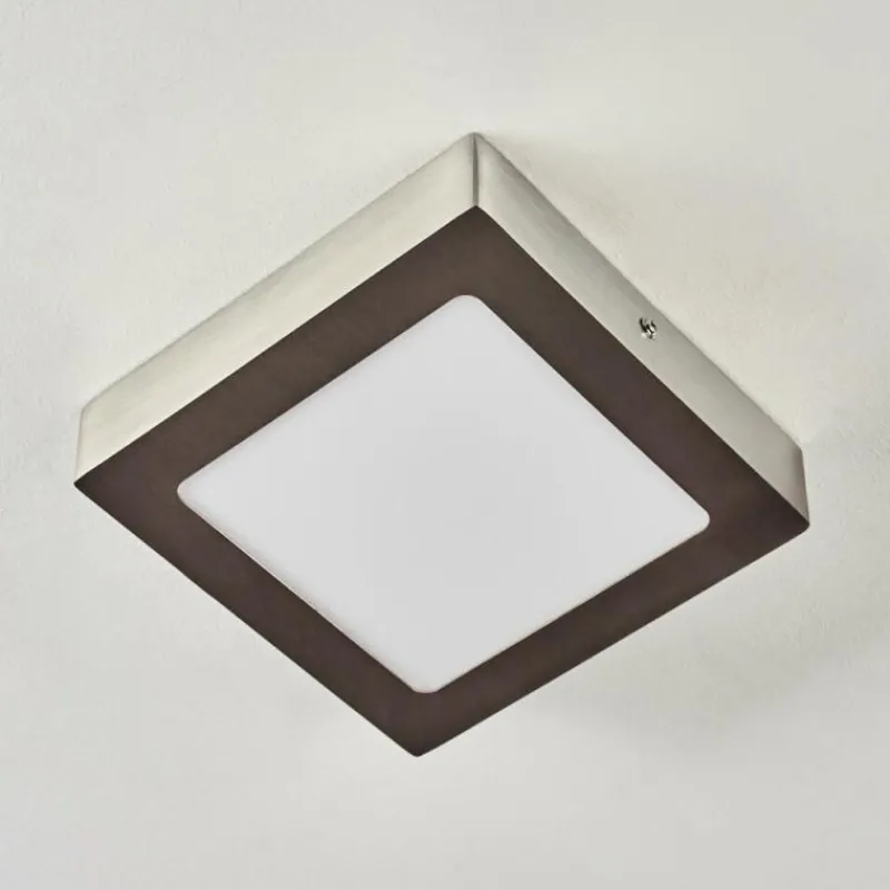 hofstein Plafonnier Finsrud LED Nickel mat, 1 lumière