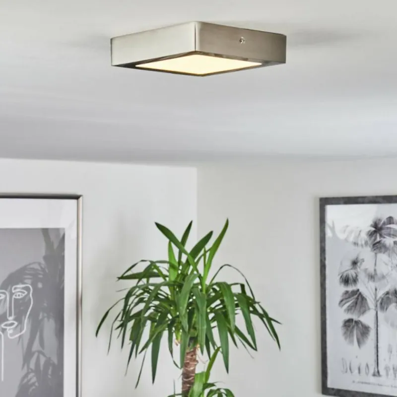 hofstein Plafonnier Finsrud LED Nickel mat, 1 lumière