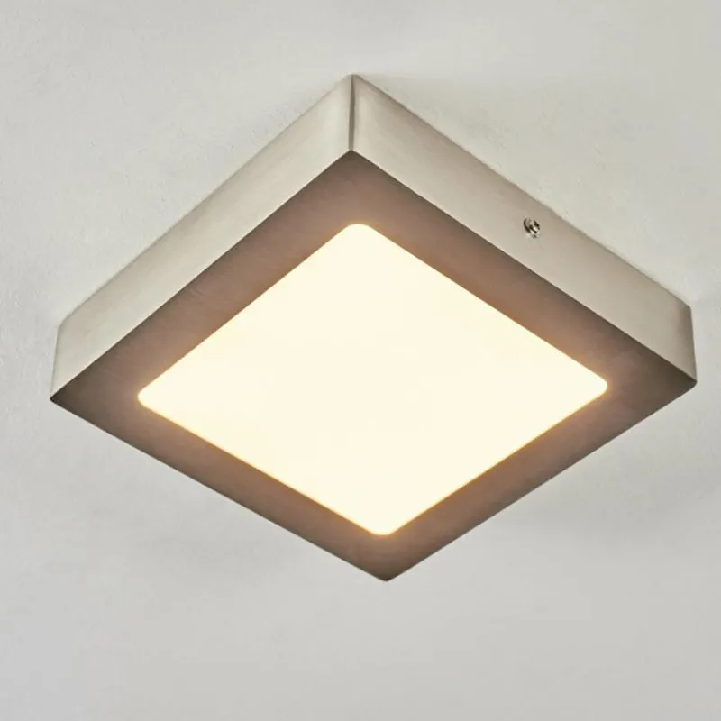 hofstein Plafonnier Finsrud LED Nickel mat, 1 lumière
