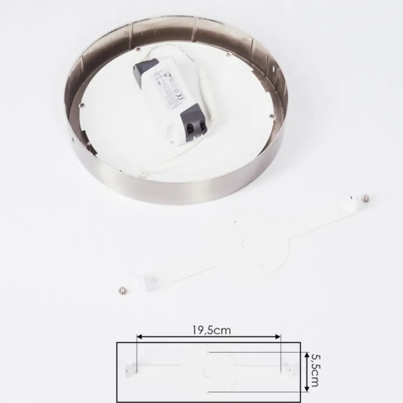 hofstein Plafonnier Finsrud LED Nickel mat, 1 lumière