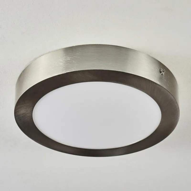 hofstein Plafonnier Finsrud LED Nickel mat, 1 lumière