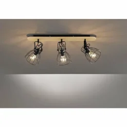 Lampes Vintages & Rétros-Luminaires Fischer & Honsel Plafonnier Fischer & Honsel living Die Noir, 3 lumières