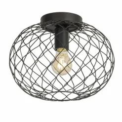 Lampes Vintages & Rétros-Luminaires Fischer & Honsel Plafonnier Fischer & Honsel living Justin Noir, 1 lumière