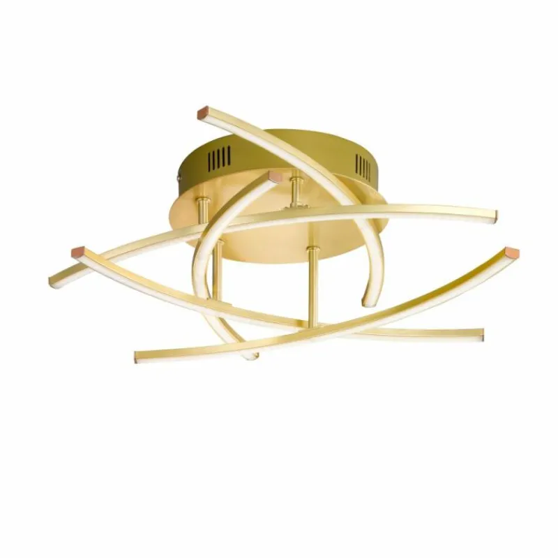 Luminaires Fischer & Honsel Plafonnier Fischer & Honsel Cross TW LED Laiton, 5 lumières, Télécommandes* Éclairage Led