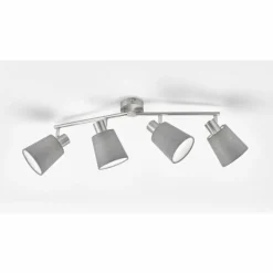 Lampes En Tissu-Luminaires Fischer & Honsel Plafonnier Fischer & Honsel Jeff Nickel mat, 4 lumières