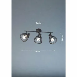 Luminaires Fischer & Honsel Plafonnier Fischer & Honsel Tilda Noir, 4 lumières* Plafonniers