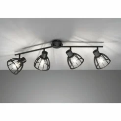 Luminaires Fischer & Honsel Plafonnier Fischer & Honsel Tilda Noir, 4 lumières* Plafonniers