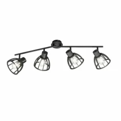 Luminaires Fischer & Honsel Plafonnier Fischer & Honsel Tilda Noir, 4 lumières* Plafonniers