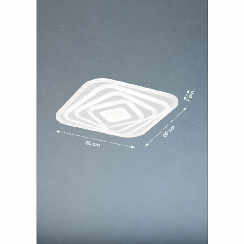 Luminaires Fischer & Honsel Plafonnier Fischer & Honsel Queen LED Blanc, 1 lumière, Télécommandes* Éclairage Led