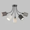 Lampes En Tissu-Luminaires Fischer & Honsel Plafonnier Fischer & Honsel Koi Noir, 5 lumières