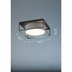 Lampes En Tissu-Luminaires Fischer & Honsel Plafonnier Fischer & Honsel Carre Noir, 4 lumières