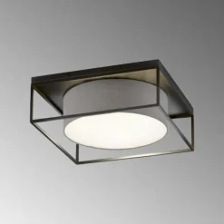 Lampes En Tissu-Luminaires Fischer & Honsel Plafonnier Fischer & Honsel Carre Noir, 4 lumières