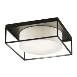 Lampes En Tissu-Luminaires Fischer & Honsel Plafonnier Fischer & Honsel Carre Noir, 3 lumières