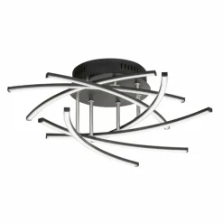 Luminaires Fischer & Honsel Plafonnier Fischer & Honsel Cross TW LED Noir, 7 lumières, Télécommandes* Éclairage Led